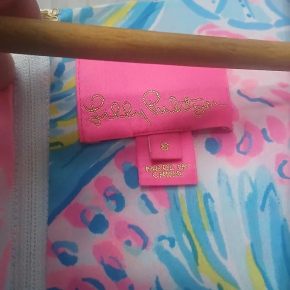 Lilly Pulitzer Maxi Dress Size 8 Taylee Blue Ibiza Gimme the Juice Blue/Pink - Picture 10 of 16